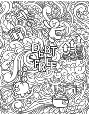 Debt free coloring page