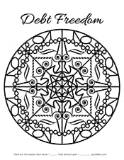Debt Freedom mandala coloring page