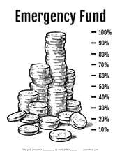 Emergency fund printable savings tracker