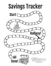 Printable savings tracker game