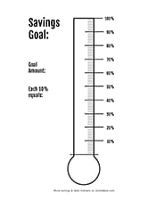 Savings goal thermometer